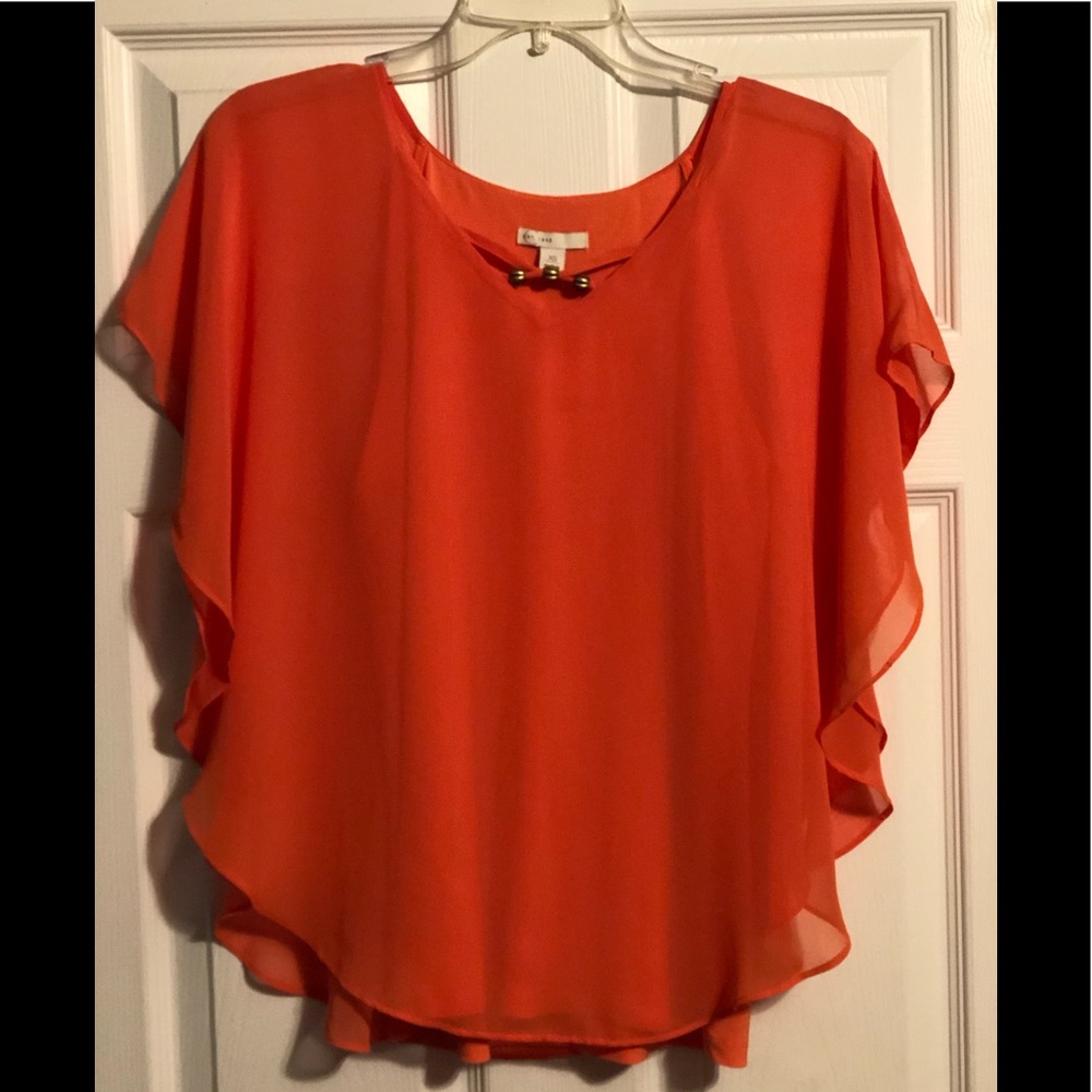 Cato Fashions Short Sleeve V-neck Batwing Shirt